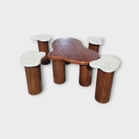 طقم طاولات خشب سنديان كلاسيكي