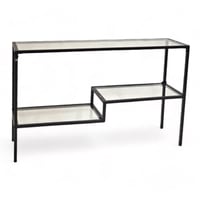 مدخل كونسول حديد بني واسود سطح زحاج