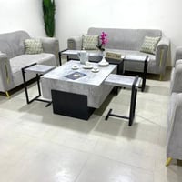 طقم طاولات بديل رخام قاعدة لون اسود