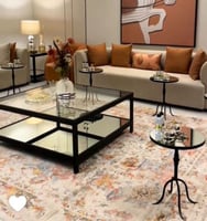 طقم طاولات 5قطع سطح زجاج