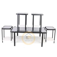 طاولة قهوة مع 4 طاولات قهوه دورين سطح خشب ابيع مع...