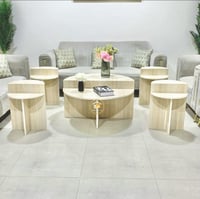 طاولة رئيسية مع 4 خدمة بديل رخام