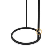 طاولة خدمة قاعدة حديد أسود وسطح زجاج اسود شفاف