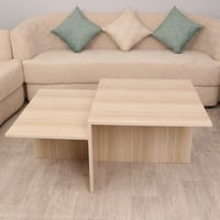 طاولة خشب شبيه الترافنتينو لون بيج