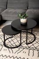 طقم طاولتين متداخلة حديد لون اسود