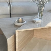 طاولة قهوة رخام طبيعي ترافنتينو مفرد