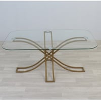 طاولة خدمة عصرية أو جانبية مع سطح زجاجي مستطيل