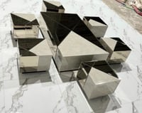 طقم طاولة ارضي مراية بني بديل رخام