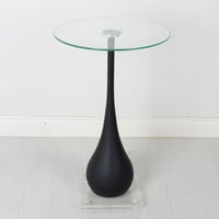 طاولة خدمة رخام صناعي السطح زجاج شفاف والقاعدة اكر...