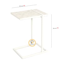 طاولة خدمة حديد وسطح خشب