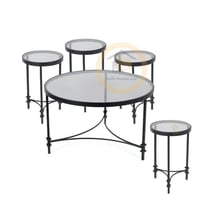 طقم طاولات 5 قطع طاولة كبيرة و 4 طاولات خدمة قواعد...