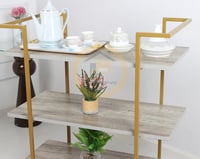 عربية تقديم لون ذهبي 3 دور سطح لون بني