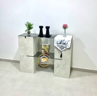 مدخل بديل رخام سطح زجاج اسود شفاف