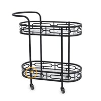 عربية تقديم دورين قص ليزر لون اسود سطح زجاج شفاف