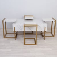 طقم طاولة مودرن مع 4 طاولات خدمة مودرن