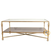 طاولة تقديم دورين زجاج شفاف وبني