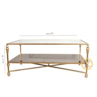 طاولة تقديم دورين زجاج شفاف وبني