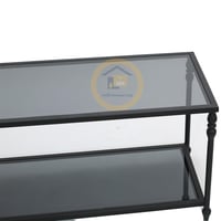 طاولة تلفزيون دورين زجاج اسود قاعدة معدن لون اسود...