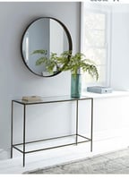 طاولة الكونسول اسود سطح زجاج شفاف