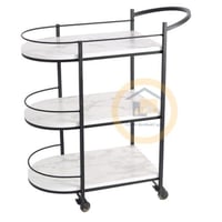 عربية ضيافة نص دائرة بتصميم عصري لون اسود