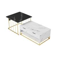 طاولة بديل رخام قواعد ذهبي