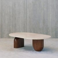 طاولة مفرد سطح رخام طبيعي و قاعدة خشب