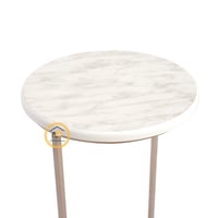 طاولة خدمة بشكل دائري لون ماكس سطح خشب شبية الرخام...