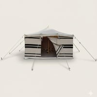 خيمة نجد , 3 طبقات, أبيض مخطط, مقاس 4×4 ياردة, نقش...