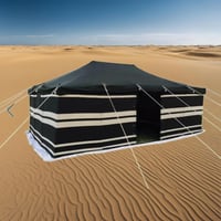 خيمة نجد, 3 طبقات, مقاس 4×6×2 ياردة, أسود مخطط بال...