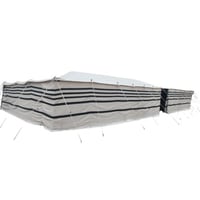 بيت شعر سعودي , مقاس10×10×2 ياردة, أبيض مخطط أسود