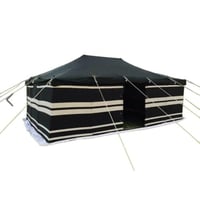 خيمة نجد, 3 طبقات, مقاس 4×6×2 ياردة, أسود مخطط بال...