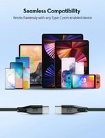 راف باور - سلك شحن سريع بقوة 60 واط تايب سي الى تا...