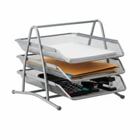 سلة مكتب حديد 3 دور فضي PR15635