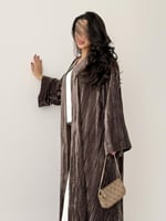 عباية مخمل مكسر - بني