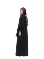 عباية حرير مغسول - اسود