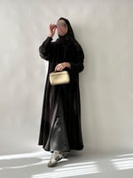 عباية مخمل - زيتي