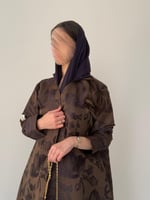 عباية تفته - بني مشجرة ببنفسجي