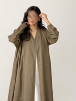 عباية كريب ناعم -زيتي مبطن