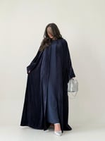 عباية مخمل مكسر - كحلي