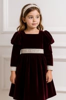 فستان مخمل عنابي