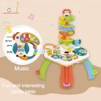 طاولة تعليمية تفاعلية ملونة مع زحليقة ملتوية للكرا...