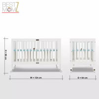 سرير اطفال خشبي قابل للطي