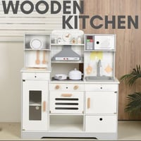 مطبخ خشبي تفاعلي للاطفال بصنبور مياه