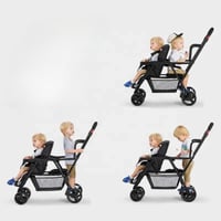 عربة أطفال مزدوجة آمنة مع مظلة قابلة للتعديل