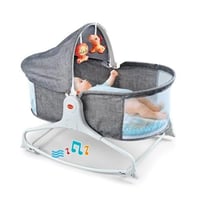 سرير هزاز مع ناموسية والعاب