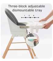 كرسي طعام خشبي 5 في 1