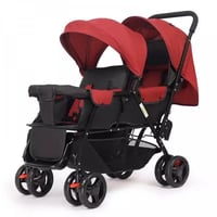 عربة اطفال مزدوجة بمقعدين قابلين للتعديل