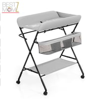 طاولة تغيير حفاضات قابلة للطي مع منظم اغراض