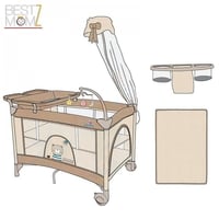 محبس اطفال وسرير مواليد متعدد 5 في 1