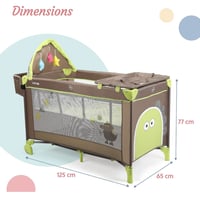 محبس أطفال هزاز متنقل قابل للطي - بني